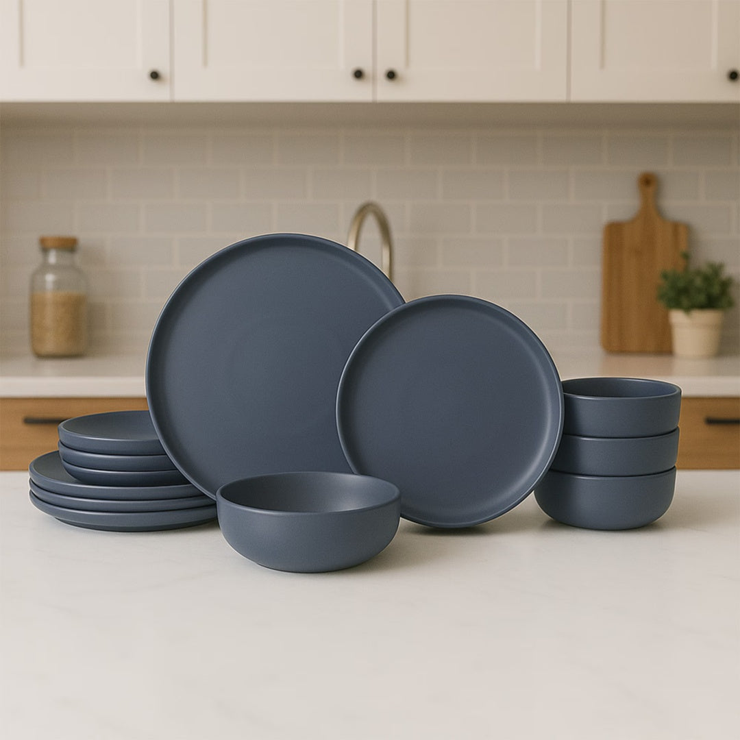 12-Piece Stoneware Dinner Set, Non-Toxic, Matte Glaze, Stackable Kitchenware for 4. 🍽️