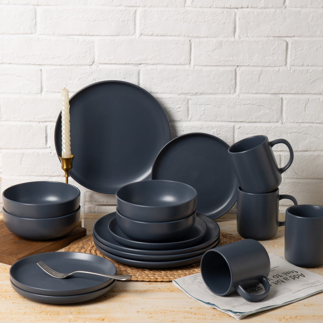 12-Piece Stoneware Dinner Set, Non-Toxic, Matte Glaze, Stackable Kitchenware for 4. 🍽️